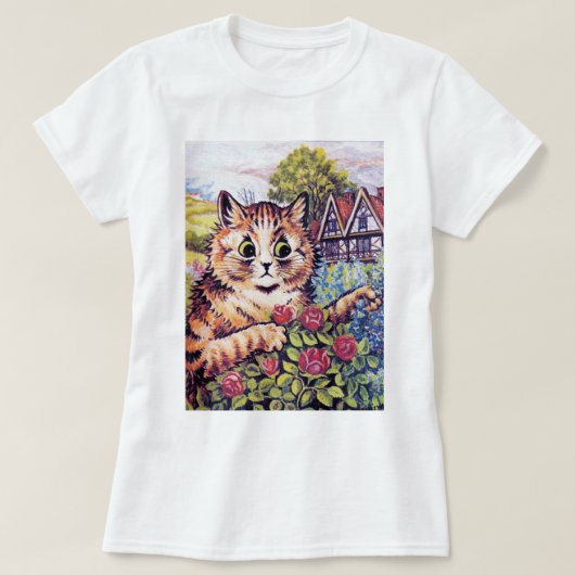 Kat met Rozen, Louis Wain T-shirt (Design voorkant)