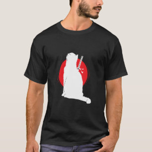 Kat met Samurai Zwaard T-shirt