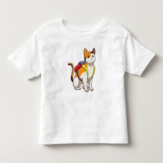Kat met satchel kinder shirts (Voorkant)