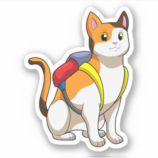 Kat met satchel sticker (Voorkant)