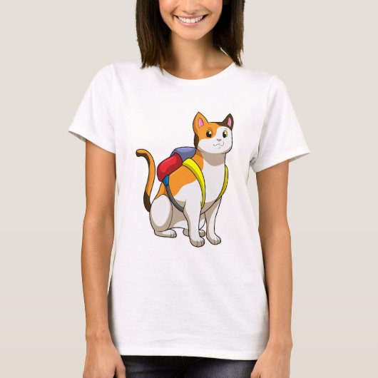 Kat met satchel t-shirt (Voorkant)