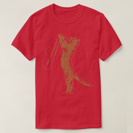 Kat met saxofone-muziek Lover Cat Saxophonist T-shirt (Design voorkant)