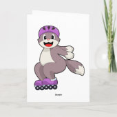 Kat met schaatsen kaart (Achterkant)