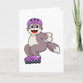 Kat met schaatsen kaart (Voorkant)