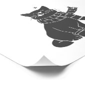 Kat met schoonheidssjaal - Kies achtergrondkleur Foto Afdruk (Hoek)