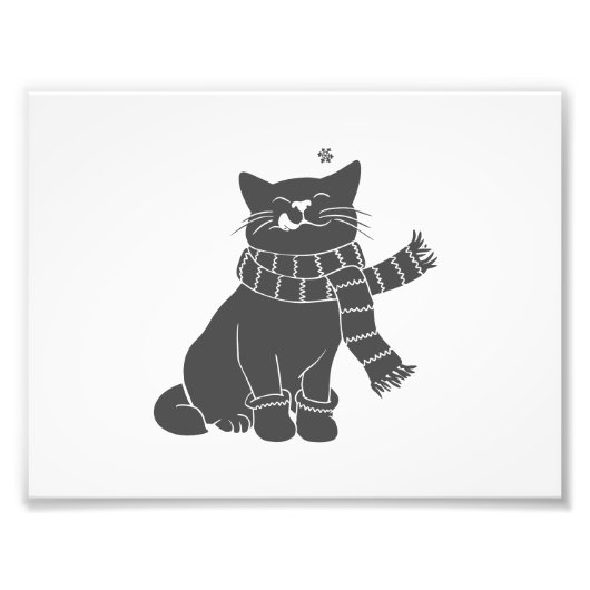 Kat met schoonheidssjaal - Kies achtergrondkleur Foto Afdruk (Voorkant)