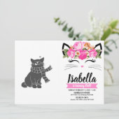 Kat met schoonheidssjaal - Kies achtergrondkleur Kaart (Staand voorkant)