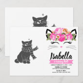 Kat met schoonheidssjaal - Kies achtergrondkleur Kaart (Voorkant / Achterkant)