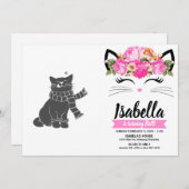 Kat met sjaal - Kies achtergrondkleur Kaart (Voorkant / Achterkant)