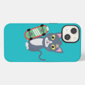 Kat met skateboard iPhone hoesje (Achterkant horizontaal)