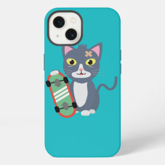 Kat met skateboard iPhone 13 hoesje