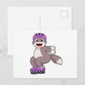 Kat met skeelers briefkaart (Voorkant / Achterkant)