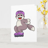 Kat met skeelers kaart (Gele Bloem)