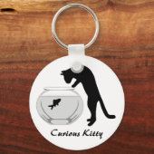 Kat met Sleutelhanger van de vis Bowl (Voorkant)