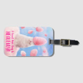 Kat met Snoepjes haar van katoen Bagagelabel (Voorkant (horizontaal))