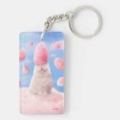 Kat met Snoepjes haar van katoen Sleutelhanger (achterkant)