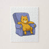 Kat met Sofa Legpuzzel (Verticaal)