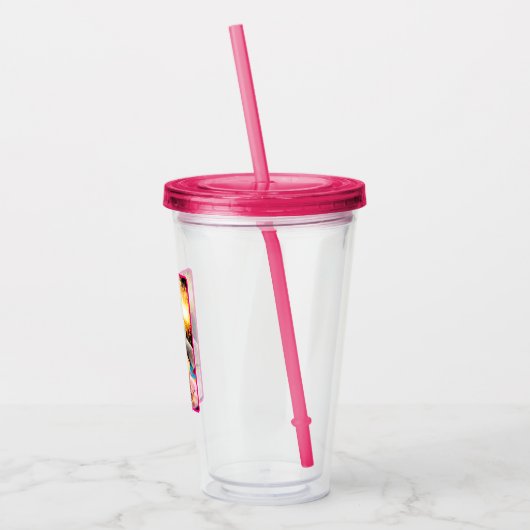 Kat met Sparkler Cupcake Acryl Drinkbeker (Links)