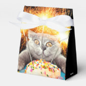 Kat met Sparkler Cupcake Bedankdoosjes (Voorkant Zijde)