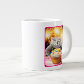Kat met Sparkler Cupcake Grote Koffiekop (Voorkant rechts)