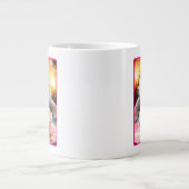 Kat met Sparkler Cupcake Grote Koffiekop (Voorkant)