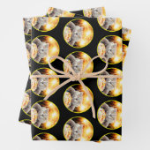 Kat met Sparkler Cupcake Inpakpapier Vel (In situ)