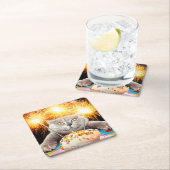 Kat met Sparkler Cupcake Kartonnen Onderzetters (Insitu)