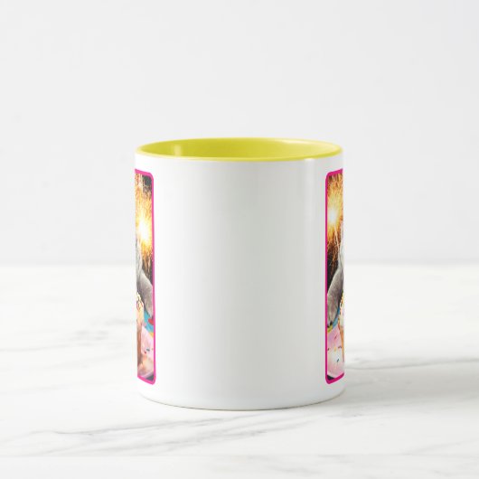 Kat met Sparkler Cupcake Mok (Midden)