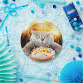 Kat met Sparkler Cupcake Papieren Bordje (Feest)