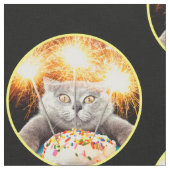 Kat met Sparkler Cupcake Stof (Close Up)
