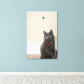 Kat met speelgoed canvas afdruk (Insitu (Houten vloer))