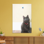 Kat met speelgoed canvas afdruk (Insitu (Woonkamer))