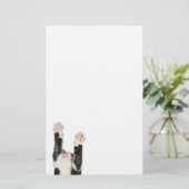 Kat met speelse katjes briefpapier (Staand voorkant)