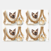 Kat met spiegel  inpakpapier vel (Voorkant 2)