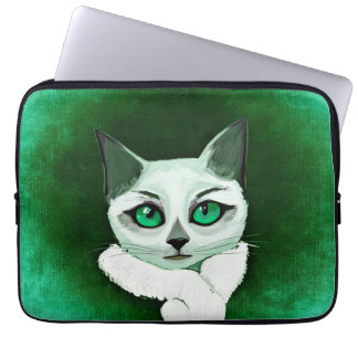 Kat met stand-laptophoes laptop sleeve
