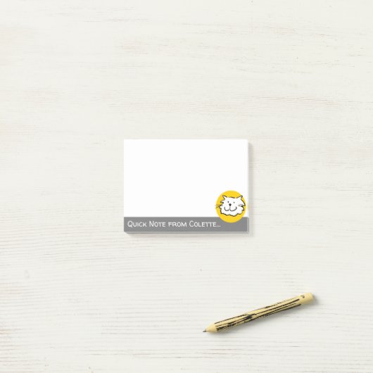 Kat met standaard design met Cartoon Kat Face Post-it® Notes (Op bureau)