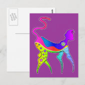 Kat met sterren BRIEFKAART (Voorkant / Achterkant)