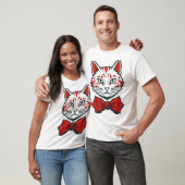Kat met stijlvolle kledij t-shirt (Unisex)