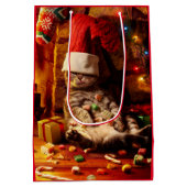 Kat met stop op kop medium cadeauzakje (Achterkant)