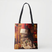 Kat met stop op kop tote bag (Voorkant)