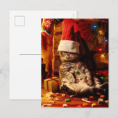 Kat met stop op kop uitnodiging briefkaart (Voorkant / Achterkant)