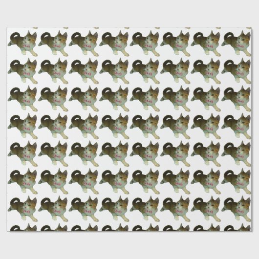 Kat met Stropdas-overlooppapier Cadeaupapier (Vlak)