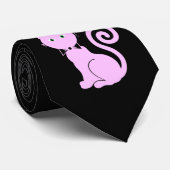 Kat met Stropdas (roze) (Opgerold)