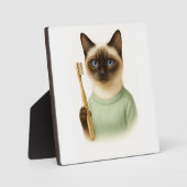 Kat met tandenborstel fotoplaat (Voorkant)