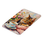 Kat met theekop magneet (Linkerzijde)