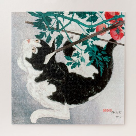 Kat met Tomato Plant (1931) van Hiroaki Takahashi Legpuzzel (Horizontaal)