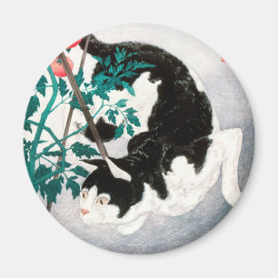 Kat met Tomato Plant (1931) van Hiroaki Takahashi Magneet