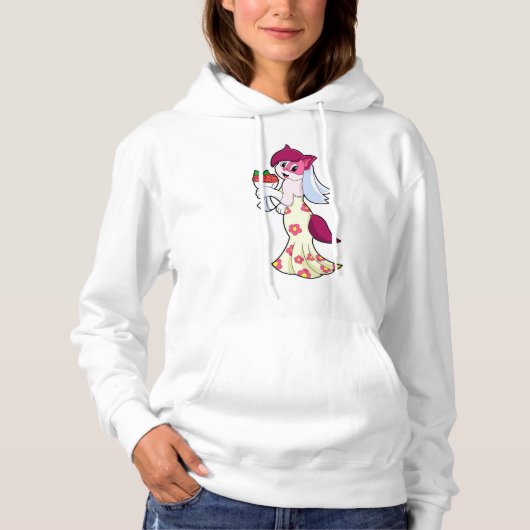 Kat met trouwjurk & bos bloemen hoodie (Voorkant)