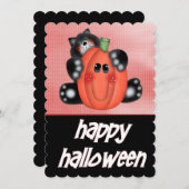 Kat met uitnodiging van de Halloween-partij van he (Voorkant / Achterkant)