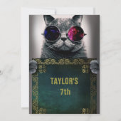 Kat met uitnodiging van Glasses Party (Achterkant)